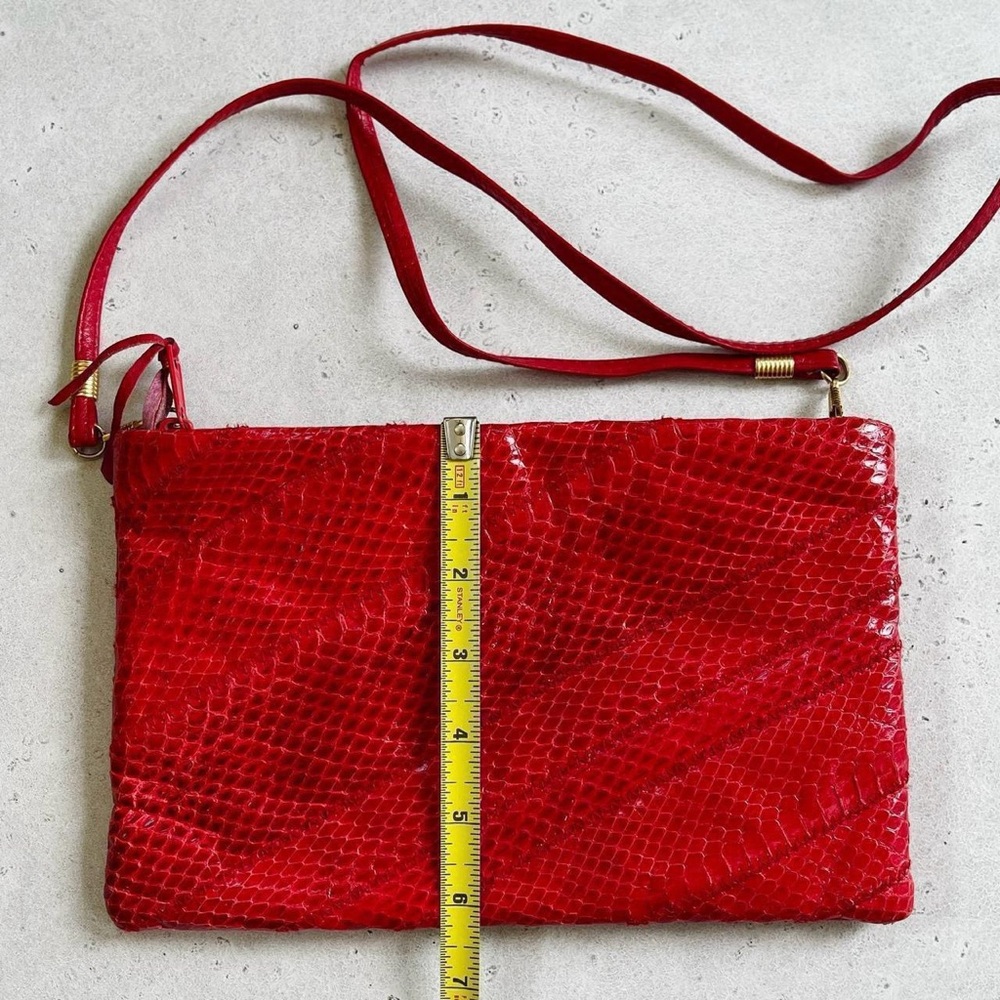 Vintage Empress Hong Kong Red Snakeskin Shoulder Bag Purse - Picture 6 of 8
